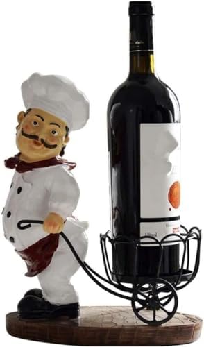 Encimera de estante para vinos, soporte para botellas de vino, estatuilla de cocinero hecha a mano, soporte para botellas de vino, adorno decorativo de resina, accesorios artesanales, almacenam Encimera de estante para vinos, soporte para botellas de vino, estatuilla de cocinero hecha a mano, soporte para botellas de vino, adorno decorativo de resina, accesorios artesanales, almacenam