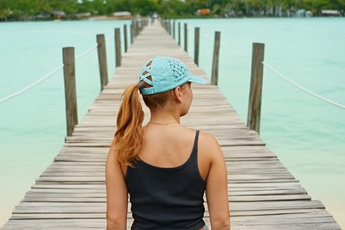 Image of Funky Junque Womens Baseball Cap Dad Hat Ponytail Messy Bun Trucker Ponycap