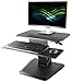 VIVO Black Height Adjustable Standing Desk Gas Spring Monitor Riser | 23.5" Tabletop Sit to Stand Workstation Converter (DESK-V000G)