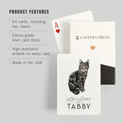 Lantern Press Tabby Cat 52 Cartas Poker miniatura 3