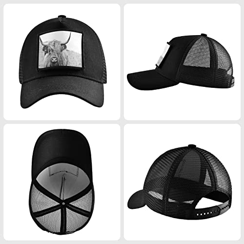 Xigua Highland Cow Adjustable Baseball Cap Men And Women Cotton Twill Mesh Hat Sport Outdoor Breathable And Quick-Drying Hat #TOP2