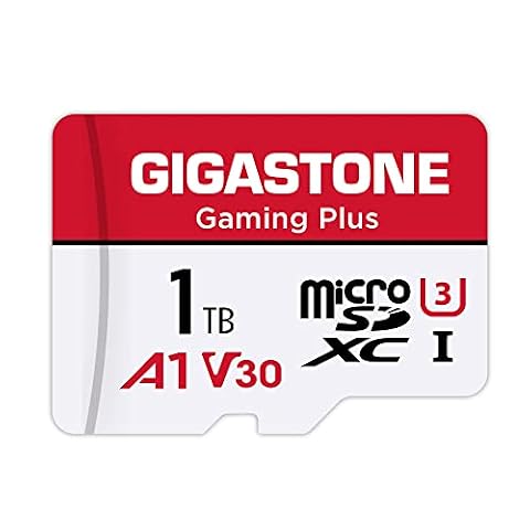 GIGASTONE Karta pamięci 1 TB, seria gier Plus, prędkość do 150/120 MB/s, do Nintendo Switch, Steam Deck, konsoli do gier, 4K A1 V30 U3 MicroSDXC z adapterem SD.