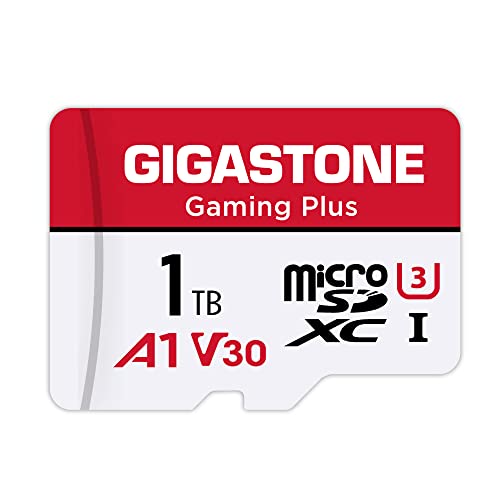 GIGASTONE Karta pamięci 1 TB, seria gier Plus, prędkość do 150/120 MB/s, do Nintendo Switch, Steam Deck, konsoli do gier, 4K A1 V30 U3 MicroSDXC z adapterem SD.