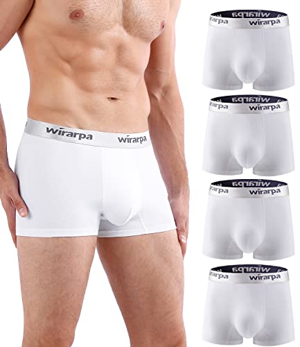 wirarpa Mens Trunks Underwear Cotton Boxer Briefs Short Leg Comfortable Underpants 4 Pack