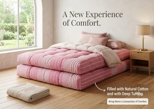 Image of Cotton Mattress Single Bed | Gadda Single Bed for Floor 72*48*6 inch | Breathable Materials