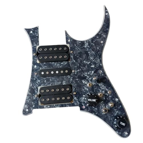 エレキギターピックガードピックアップ アップグレード配線済みHSHピックガード搭載ピックアップセット7ウェイエレキギター用(Pearl)