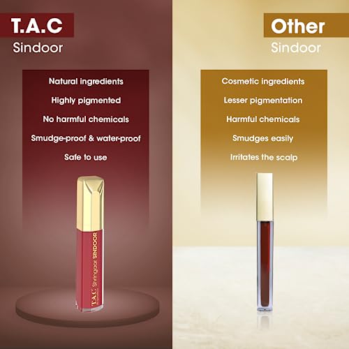 TAC - The Ayurveda Co. 100% Natural Herbal Liquid Sindoor (Maroon) - Image 4