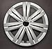 New Wheel Covers Hubcaps Fits 2015-2017 Volkswagen Jetta; 16 Inch; 7 Double Spoke; Painted; Silver; ABS Plastic; Set of 4; Compatible with Steel Wheels