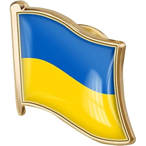 Ukraine Flag Brooch Ukrainian Badges Pins National Country Flag Button Patriotic Lapel Pin for Clothing Bags Sweater Shirt Backpack Cover