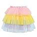 Littleforbig Women's Mesh Tulle Puffy Petticoat Tutu Ballet Bubble Short Rainbow Ballerina Skirt Multicolor XL