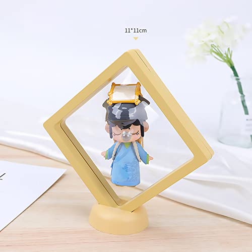 3 Pezzi Vetrine Quadrate 3d, Cornice Galleggiante