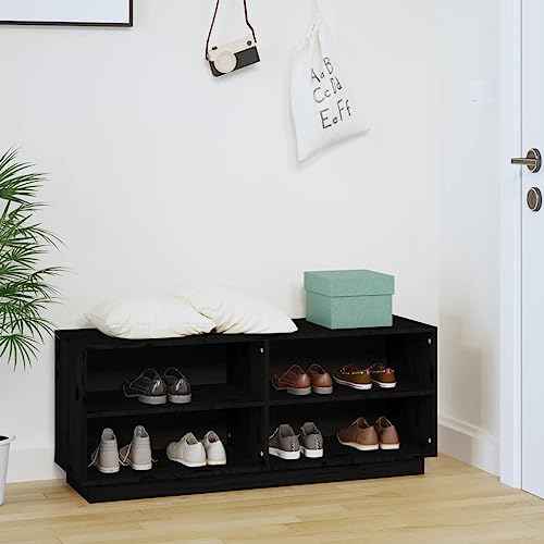 Banc de rangement rustique Nizer à 4 compartiments pour entrée et salon - 5