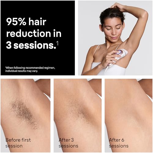 Braun Smart IPL Skin i·Expert, at Home Laser Hair Removal, Permanent Hair Reduction, with Free App, Pouch, Venus Razor, 3 Smart Heads, PL7321