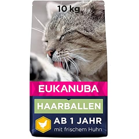 Eukanuba Anti-Haarballen Katzenfutter - Premium Trockenfutter zur Reduzierung Cover