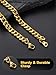 U7 6mm Diamond Cut Cuban Link Chain for Men Women, 18K Gold Plated Stainless Steel Solid Hip Hop Jewelry Fashion Curb Chains 22 Inch