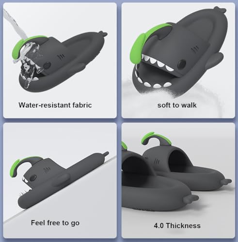 Shark Slides Angler Fish, Shark Slippers, Glow In The Dark, Super Soft, Comfy, Super Soft Environmental EVA3