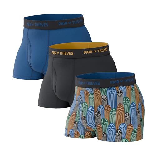 Pair of Thieves SuperFit Men’s Trunks – Breathable Mesh Cooling, Everyday Comfort, Easy-Access Fly – Blue, XX-Large