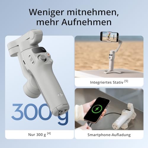 Bild 5 - DJI Osmo Mobile 7 Gimbal-Stabilisator für iPhone, Android, integriertes Stativ, Ultraleicht, 3-Achsen-Smartphone-Gimbal, ActiveTrack 7.0, ShotGuides, EIN-klick-Bearbeitung, 10 Std. Nutzung