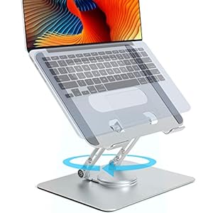 Laptop Stand 360 Swivel Adjustable – Portable Foldable Ergonomic Aluminum Laptops Holder for Office Work from Home Gifts…