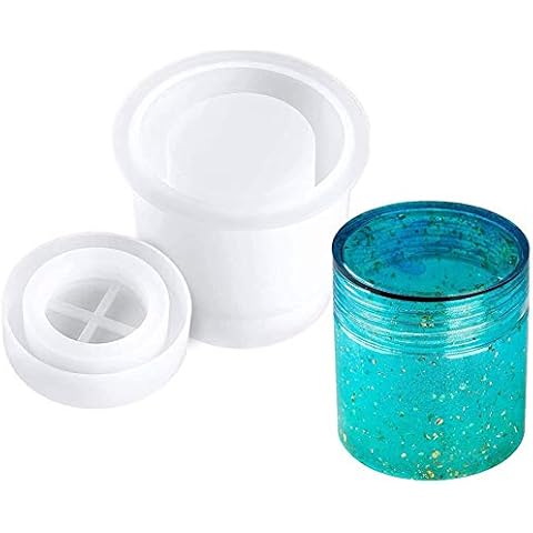 Sealed Jar Storage Bottle Resin Mold, Silicone Casting Molds for DIY Jewelry Container Decorative Resin Crafts (Bottle Cylindrical Mold) Cover