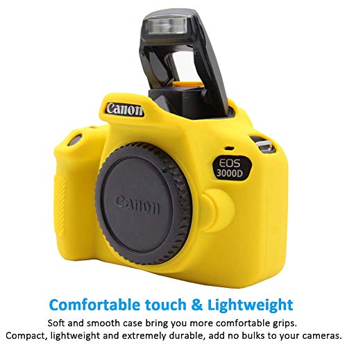 Easy Hood Camera Case For Canon Eos 4000D / Rebel T100 Digital Camera, Anti-Scratch Soft Silicone Rubber Protective Cover Protector Skin For Canon Eos 3000D 4000D Dslr Camera #TOP3