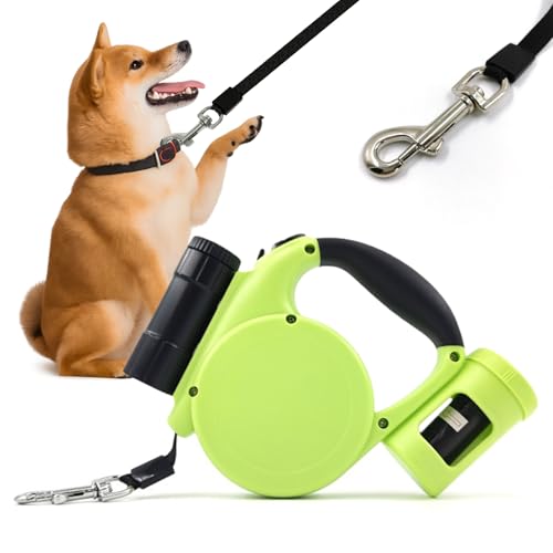 Guinzaglio Retrattile, Guinzaglio Per Cani Allungabile Estensibile Da 5 M, Guinzaglios Retrattile Per Cani Con Custodia E Luce Led, Guinzaglio Estensibile, Gatti E Animali Domestici Fino 20 Kg