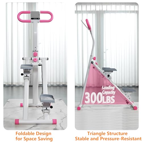 Image of Stair Stepper for Home Gym Exercise, Vertical Climber Exercise Machine for Full Body Workout, Compact Folding Cardio Exercise Climber with Adjustable Handlebar (Blue)