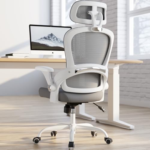 Image of TRALT Office Chair - Ergonomic Office Chair with Back Support, Computer Chair - Home Office Desk Chairs, 330lbs Wide Seat Big and Tall Office Chairs with Headrest, Comfy Desk Chairs (Grey)