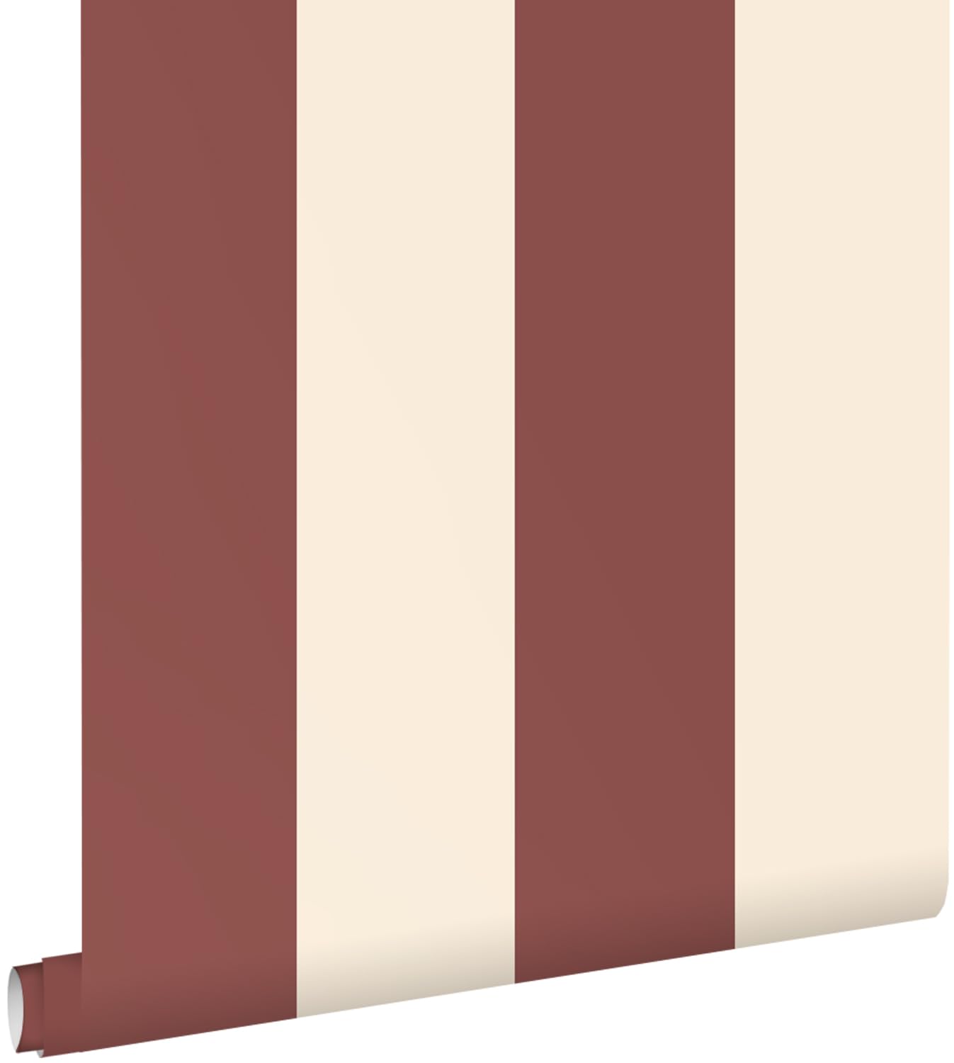 papier peint à rayures rouge bordeaux et blanc 0.53 x 10.05 m - ESTAhome