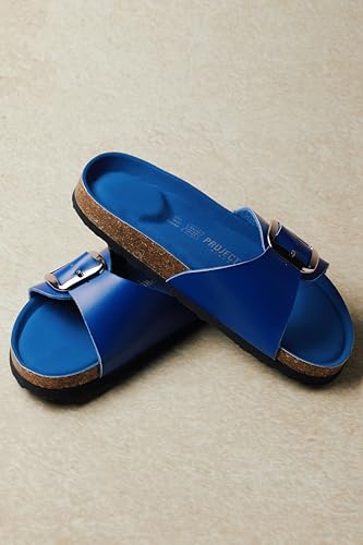 Image of Project Cloud 100% Genuine Leather Sandals Women Dressy Beach Essentials Slides for Women Footwear - Lightweight with Memory Foam Insole Sandals for Women 2026 - Womens Slides