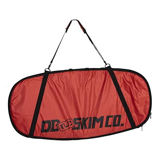 DB Skimboards Day Trip Skimboard Bag - Red, 46"x23", Skimboard Carrying Bag with Comfortable Shoulder Strap Durable Carrying Handle Internal Tie-Down Straps & Industrial Strength Zipper