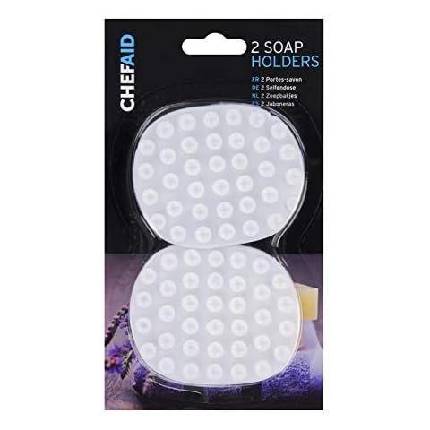 Chef Aid White Plastic Soap Holders for Kitchen and Bathroom Cover
