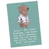 Mr. & Mrs. Panda Postkarte Arzt Probleme Lösen - Geschenk, Internist, Geschenke mit Herz, für Berufstätige, bildkarte, Gesundheit, Hausarzt, Berufe, Notfallmediziner, Fotokarte, Beruf, Postkarten