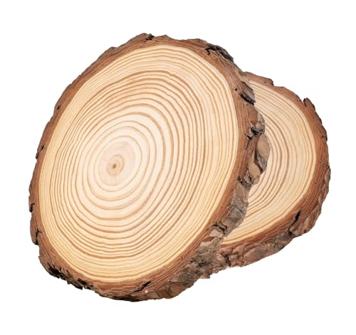 ilauke Holzscheiben 2 Stücke Holz Log Scheiben18-20CM Runde Naturholz...