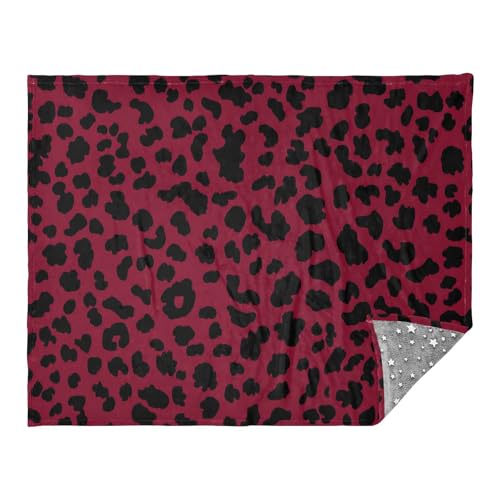Couverture léopard bordeaux douce 127x178 cm lit haut de gamme - 2
