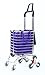 Cadre en Aluminium avec Sac Shopping Amovible, Poussette de Marché à 8 Roues Escalier, Chariot de Course Pliable 35L, Violet