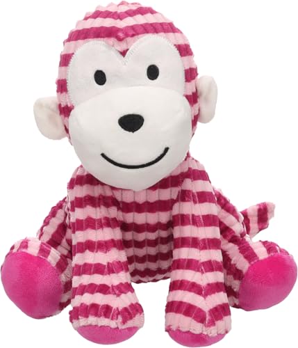 Hundespielzeug – Azor AFFE Rosa XL – 26 cm – Plüsch und Cordstoff – Mit Quietscher – Flamingo Originaldesign