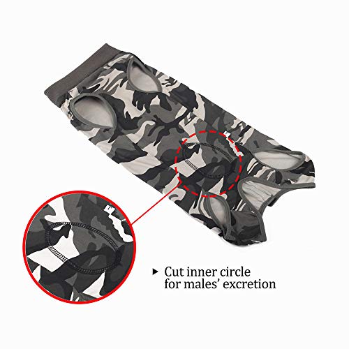 Image of HEYWEAN Dog Surgery Recovery Suit for Abdominal Wound, E-Collar Cone Alternative After Surgery Wear, Protect Wound from Grooming and Scratching, Dog Surgical Post-Operative Bodysuit