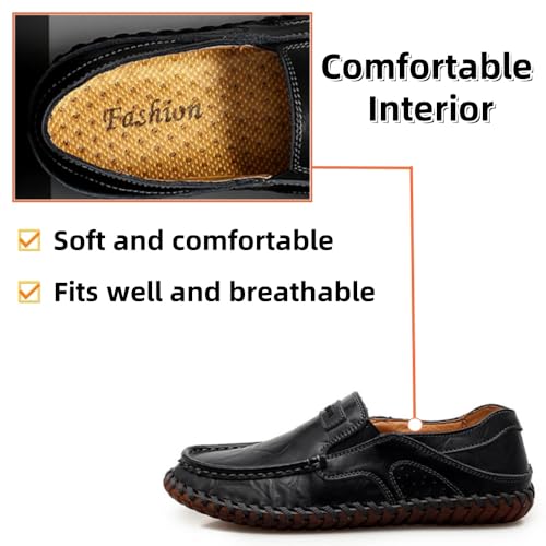 Asifn Men's Loafers Leather Fashion Casual Loafers Walking Shoes Driving Sports Entertainment Business Work Shoes2
