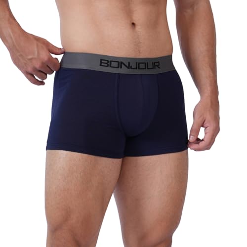 Image of Bonjour Men's Cotton Comfort Trunk - Soft Breathable Everyday Underwear (Pack of 1)