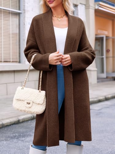 Image of Saodimallsu Womens Long Cardigan Sweaters Chunky Open Front Oversized Slouchy Knit Fall Trendy Coatigan Jackets