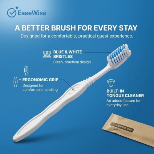 Image of 100 Pack Hotel Dental Kits - Earth-Conscious Kraft Paper Packaging - White Disposable Toothbrush with 8g Toothpaste - Guest Amenities for Airbnb & Spa