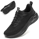 ZYEN Wide Fit Trainers for Women Air Cushion Extra Wide Fit Road Running Shoes Non-Slip Athletic Sneakers Breathable Lightweight Gym Workout Trainer 88112 All Black 39