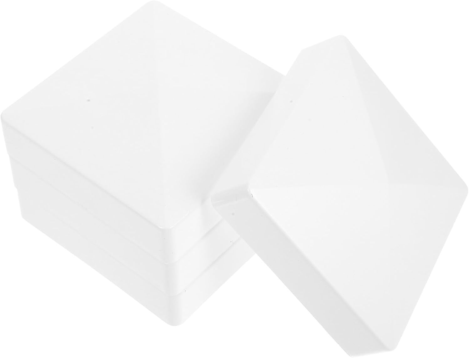 4pcs Weatherproof PVC Fence Post Caps Pyramid Decking Caps Covers Crack-Resistant Flat Tops for Outdoor Wood and Vinyl Posts for Garden and Deck