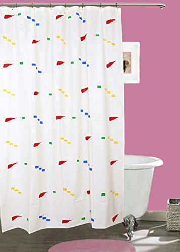 Image of Feelings Shower Curtain PVC Waterproof Curtain for Shower 7 Feet with 8 Hook - 54 x 84 Inch Printed Shower Curtain (Pattern - P)