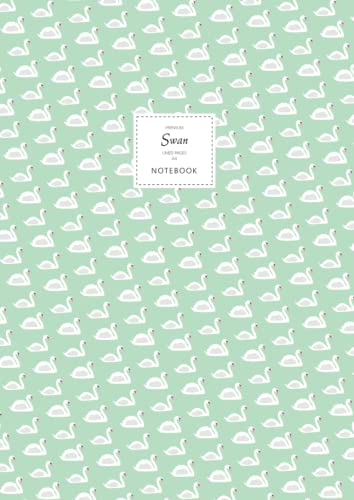 Swan Notebook - Lined Pages - A4 - Premium: (Pastel Green Edition) Fun notebook 192 lined pages (A4 / 8.27x11.69 inches / 21x29.7cm)