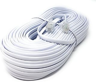 MainCore 30m Long White FLAT ADSL High Speed Broadband Modem Cable RJ11 to RJ11 (Available in 1m, 2m, 3m, 5m, 10m, 15m, 20m, 30m) (30m)