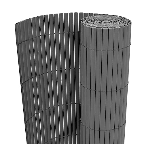 CIADAZ Recinzione da Giardino a Doppio Lato in PVC 90x300 cm Grigia,Recinzione da Giardino,Recinzioni Decorative da Giardino-43626
