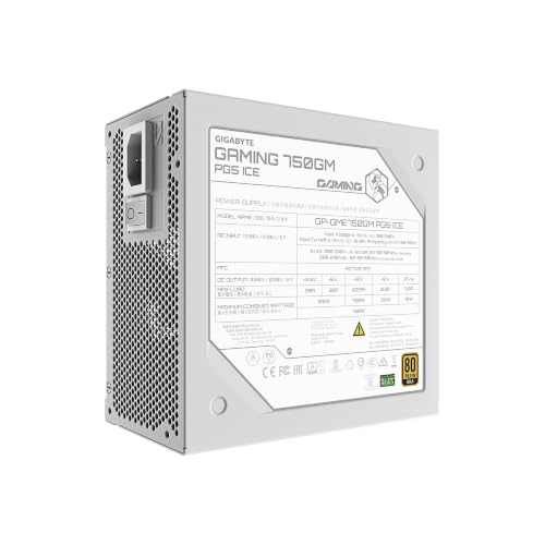 Image of GIGABYTE Gaming 750GM PG5 ICE ATX 3.1 & PCIe 5.1 Ready Fully Modular 750W Power Supply - 80 Plus Gold & Cybenetics Platinum Certified, Dual Color 12V-2x6 Cable, T-Guard, 10 Year Warranty - White