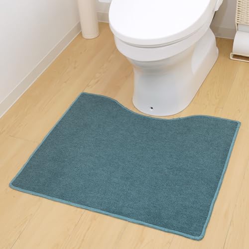 サンベルム(Sanbelm) PallyPally ふけるトイレマット 60×70cm ターコイズ はっ水加工で拭けて洗濯機で洗える 滑り止め付き おしゃれ レギュラー ミニ 可愛い 床 シート 便器 床汚れ防止 ズレない 無地 タイプ 小さめ ミニサイズ 防水